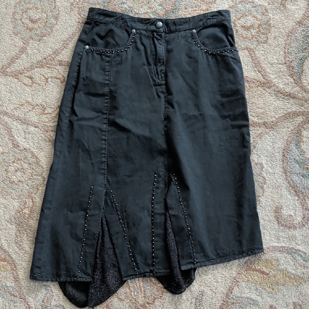 Blue Willi's A Life More Pleasant Y2K  Grunge Asymmetrical Black Women's Skirt